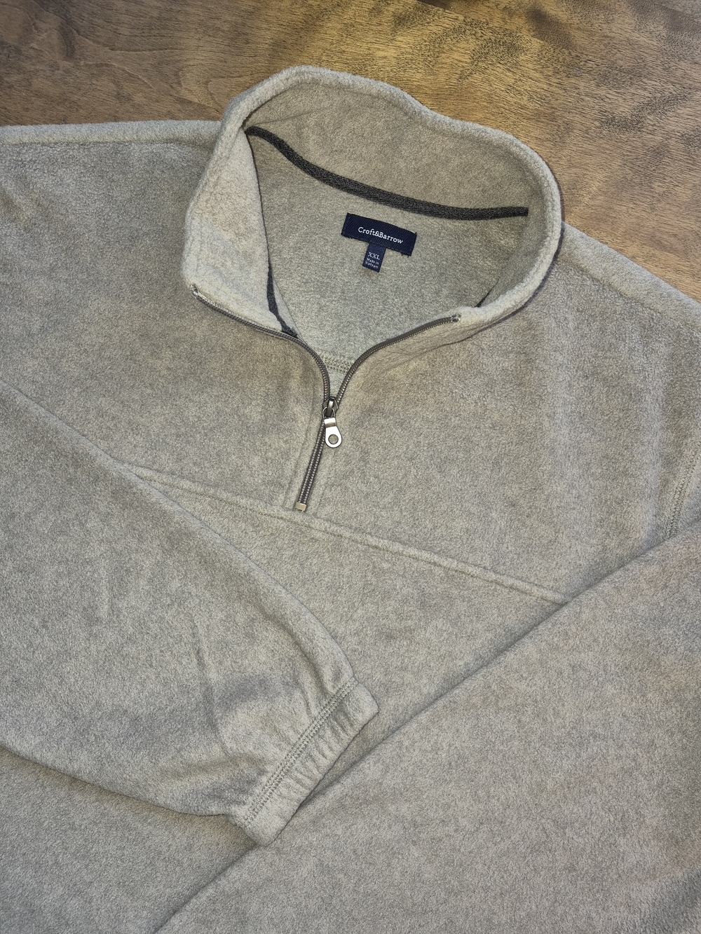Croft & Barrow Mens 2XL 1/4 Zip Front Pocket Long Sleeve Adjustable Bottom EUC